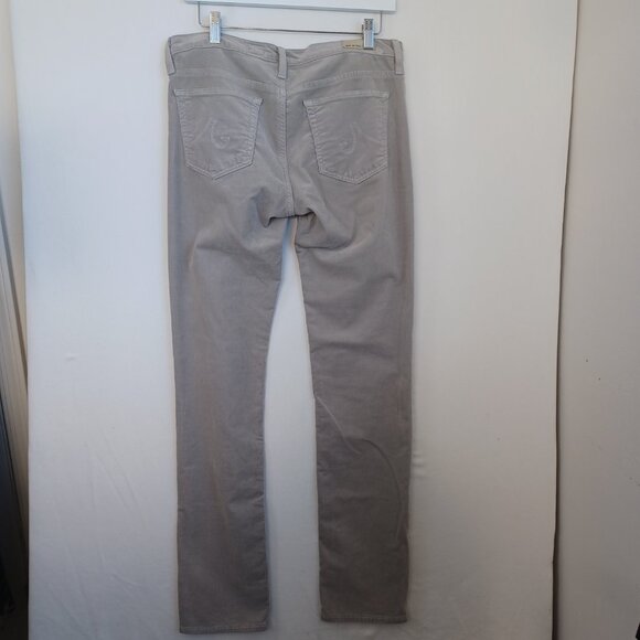 AG Jeans The Stevie Slim Straight Light Gray Corduroy Pants Womens 30 R - Picture 3 of 11